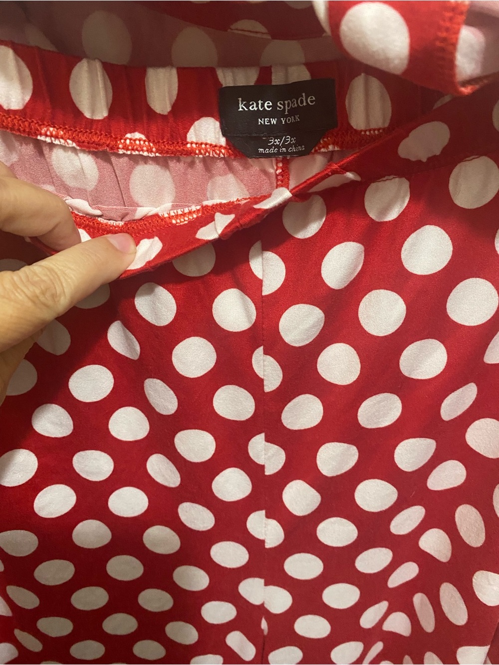 kate spade Womens Red and White Polka Dot Pajama Set - Picture 8 of 8